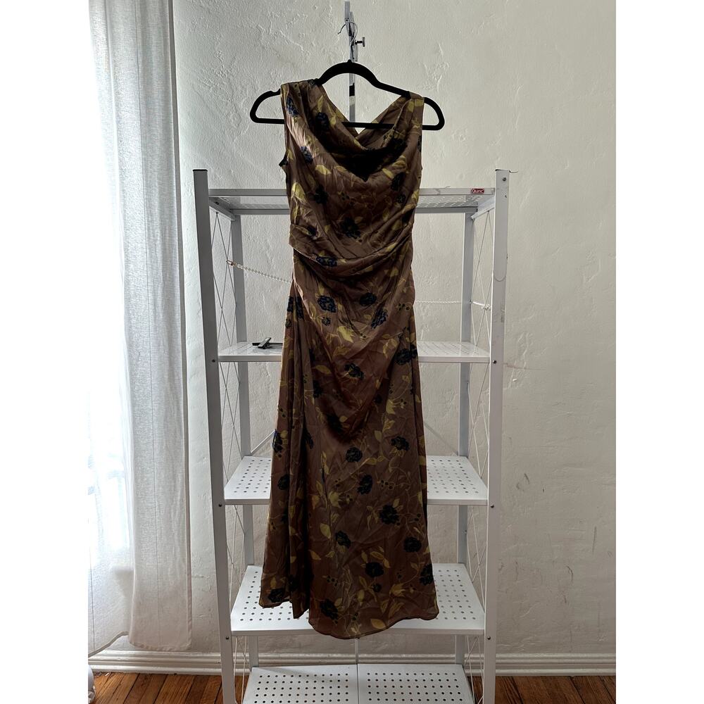 STAUD Phare Silk Dress Vintage Floral - Brocade Floral Print 4